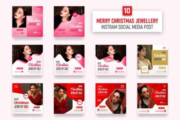 Christmas Jewelry Sale Social Media Post Design