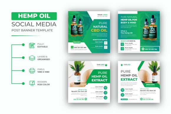 Crafting a Polished Hemp Oil CBD Product Social Media Post