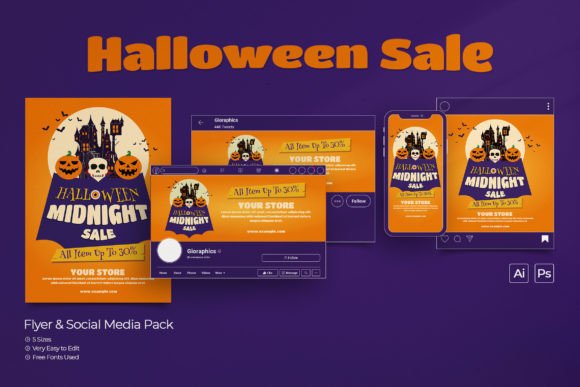 Create a Spooky Buzz with This Halloween Sale Flyer Template Set
