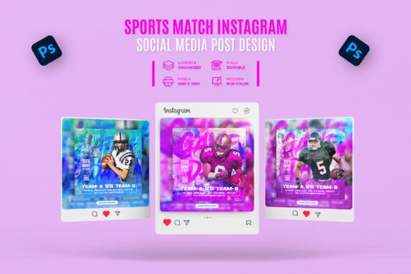 Dynamic Sports Match Social Media Square Banner