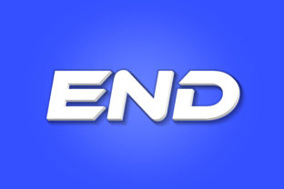 End - Text Style Effect PSD for Dynamic Typography