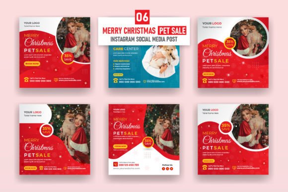 Festive Christmas Pet Sale Social Media Post Template