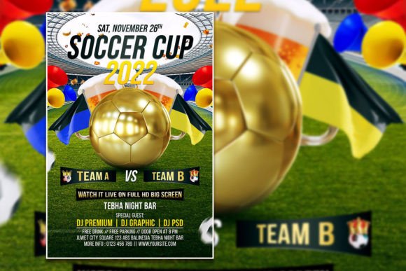 Soccer Sport Flyer & Poster Template: Fully Editable Design