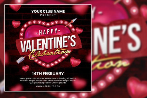 Valentine's Day Celebration Square Flyer